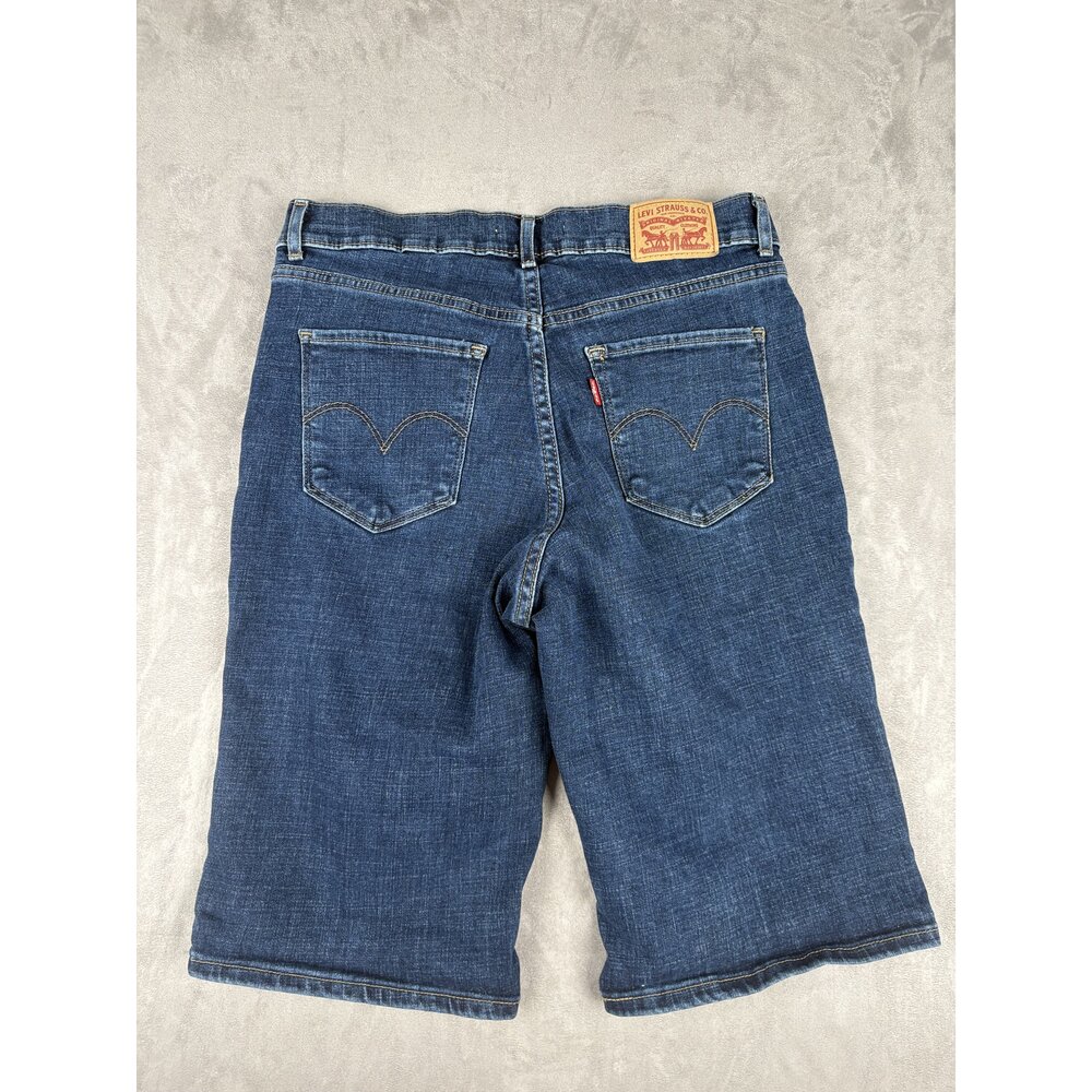 Levi's Women's Bermuda Denim Shorts Size 26 Dark Wash - Picture 3 of 10